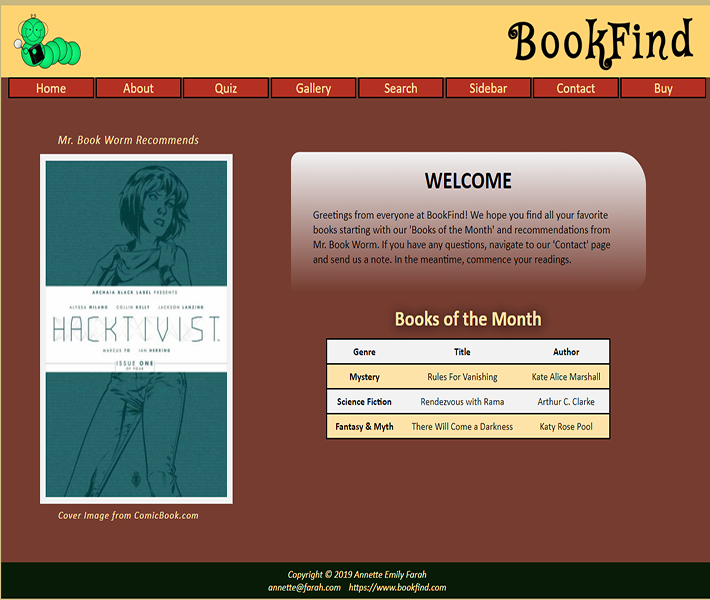 BookFind Home Page