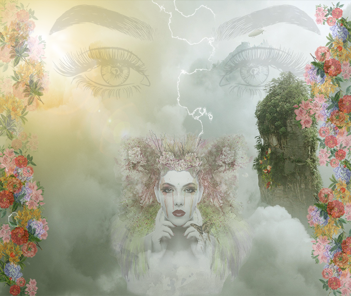 Above the Clouds Digital Collage